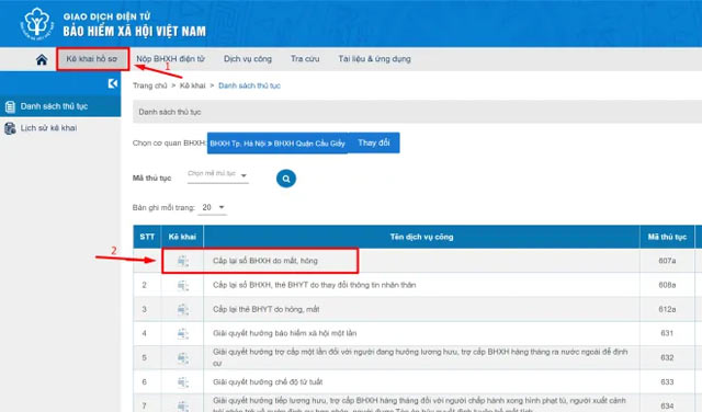 Thủ tục xin cấp lại sổ bảo hiểm xã hội online qua Cổng thông tin dịch vụ BHXH Việt Nam
